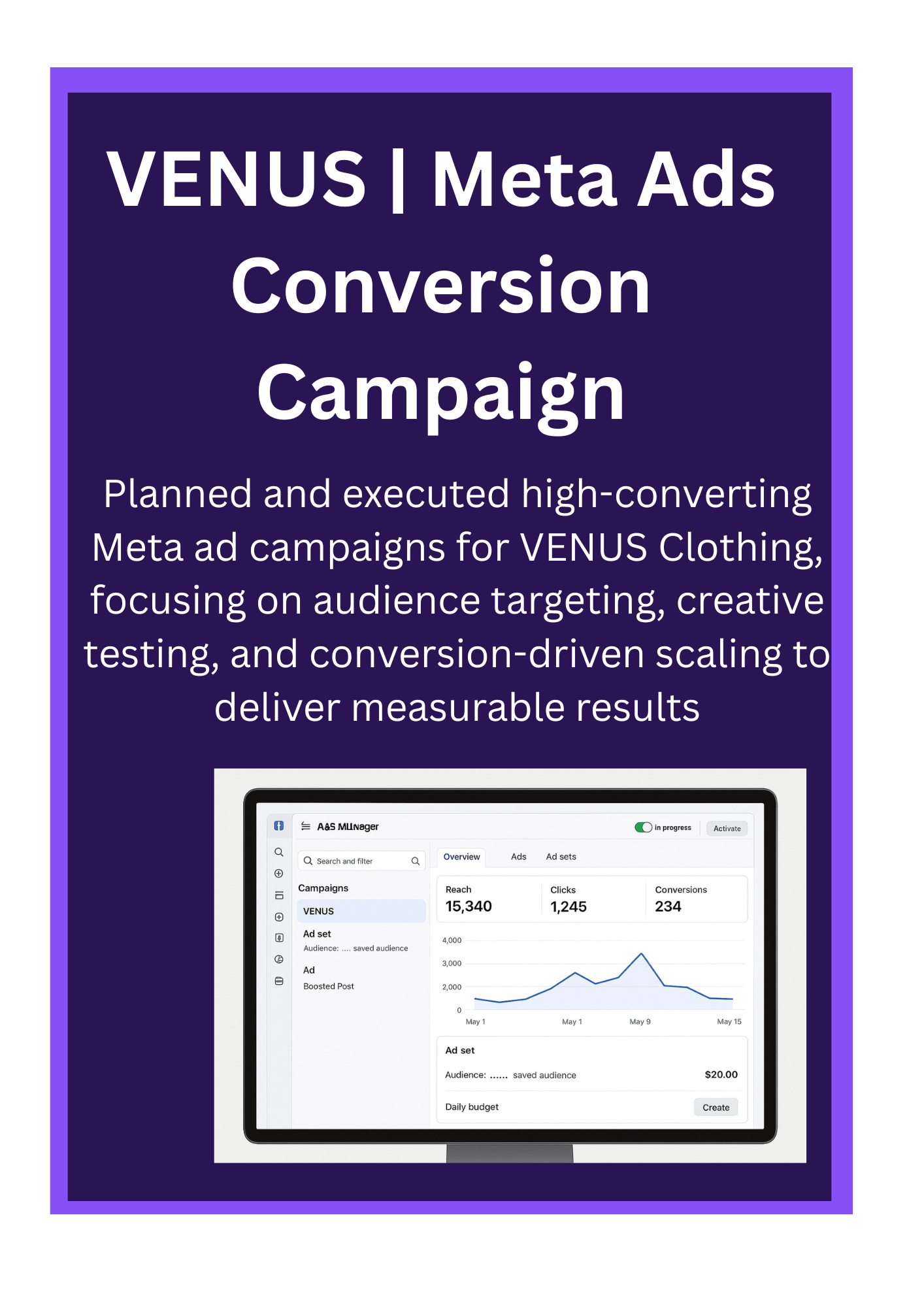 Driving Conversions for VENUS Clothing via Meta Ads Driving Conversions for VENUS Clothing via Meta Ads